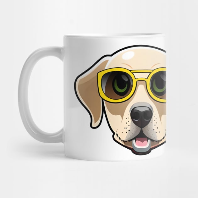 Golden Retriever Wearing Yellow Sunglasses Labrador Puppy by 4U2NV-LDN